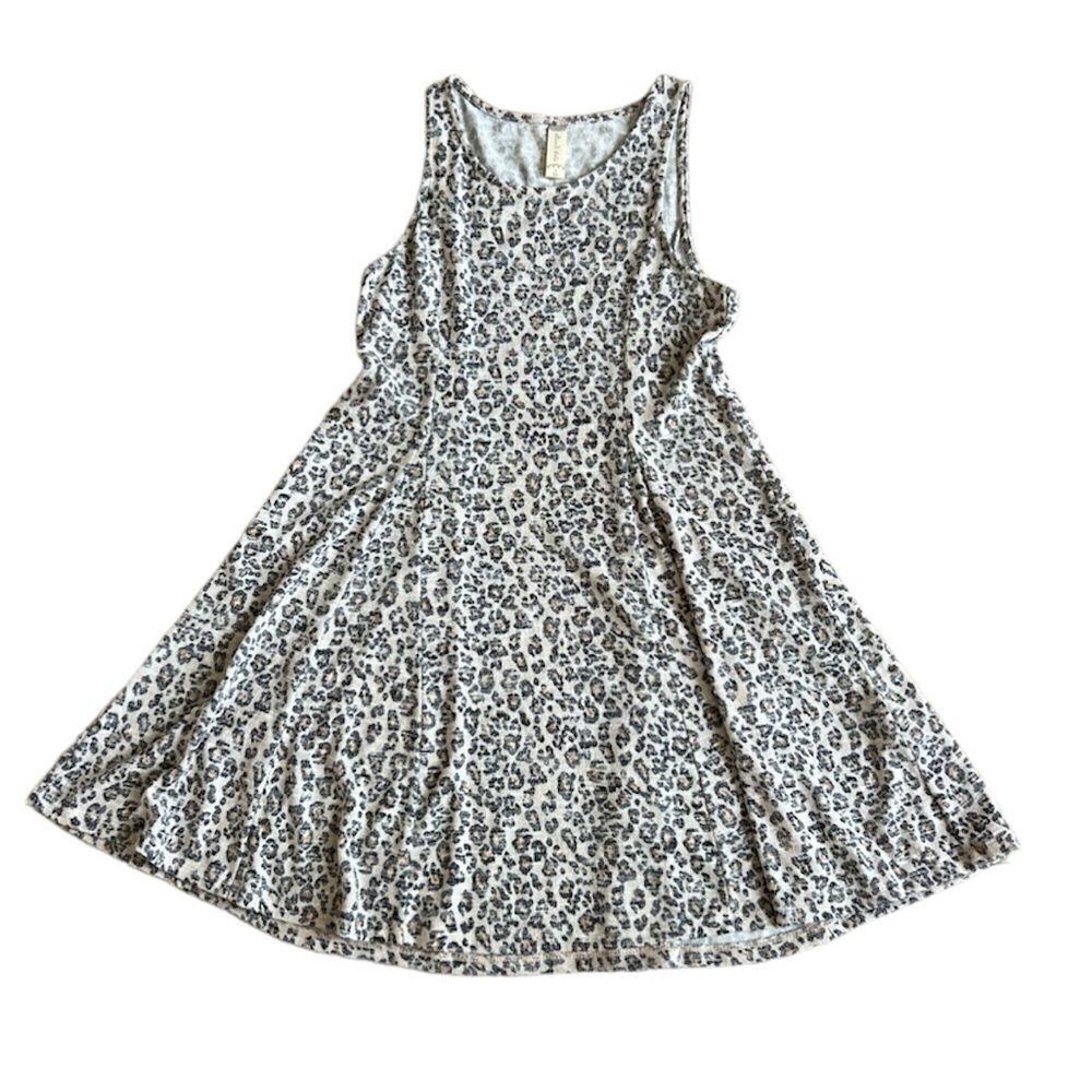Altar’d State Leopard Print Full A-Line Sleeveless Stretch Mini Dress Small